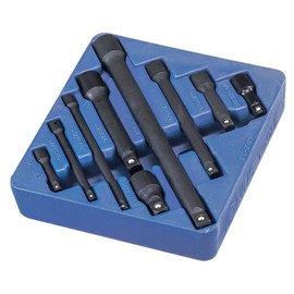 GENIUS TOOLS 9 Piece 1/4" 3/8" & 1/2" Dr. Impact Extension Bar Set IE-2349
