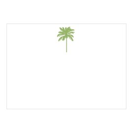 Caspari Palm Tree Green Correspondence Cards - 12 Per Package