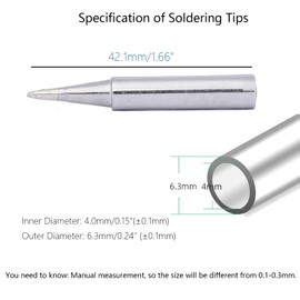 5Pcs Soldering Iron Tips, 900M Solder Tip Replacement, Solder Welding Replacement Tip Kit Use for Hakko, Radio Shack Solder Station etc (5PCS 900M-T-1.2D)