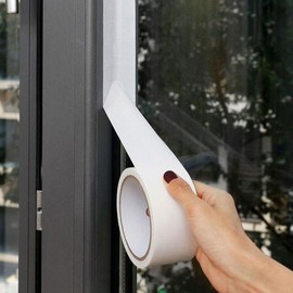 10m Wind & Noise Blocking Outdoor Window Seal Tape - Weatherstripping Gap Blocker Front Door Silver 2ea