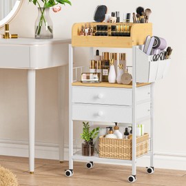Snughome Makeup Organizer, Floor Skincare Organizers Cart with Drawers