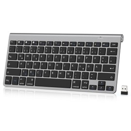 PINKCAT Bluetooth Tastatur Kabellos 2,4 G USB kabelloseTastatur Deutsches QWERTZ Layout Kompakte Mini Tastatur mit Multimedia-Tasten, Kompatibel mit PC, Notebook, Laptop, Windows