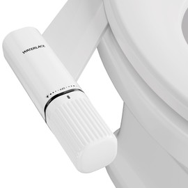 Waterlace Bidet Attachment for Toilet - Dual Retractable Nozzles Bidet(Hygienic Rear & Feminine Wash) with Adjustable Water Pressure, Ultra Slim Non-Electric Bidet, Easy Installation (Black)