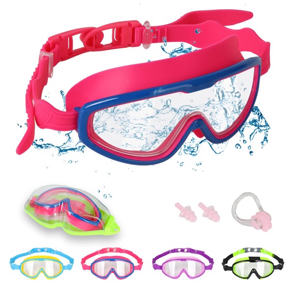 Kids Swimming Goggles, Professional Anti-Fog Kids Goggles UV Protection Boys,