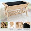 Giantex Raised Garden Bed, Wood Planter Raised Bed with Storage