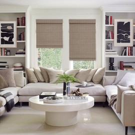 Fredesign Bamboo Roman Shades - 22.5" W x 48" H Light Filtering Blinds for Windows, Natural Premium Quality Indoor Blinds for Living Room, Bedroom, or Office