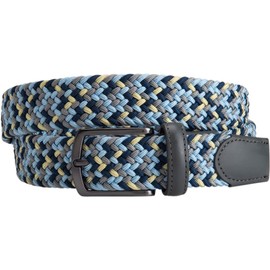 Greg Norman Men's Multi Color Braided Stretch Golf Belt Blue/Grey 36