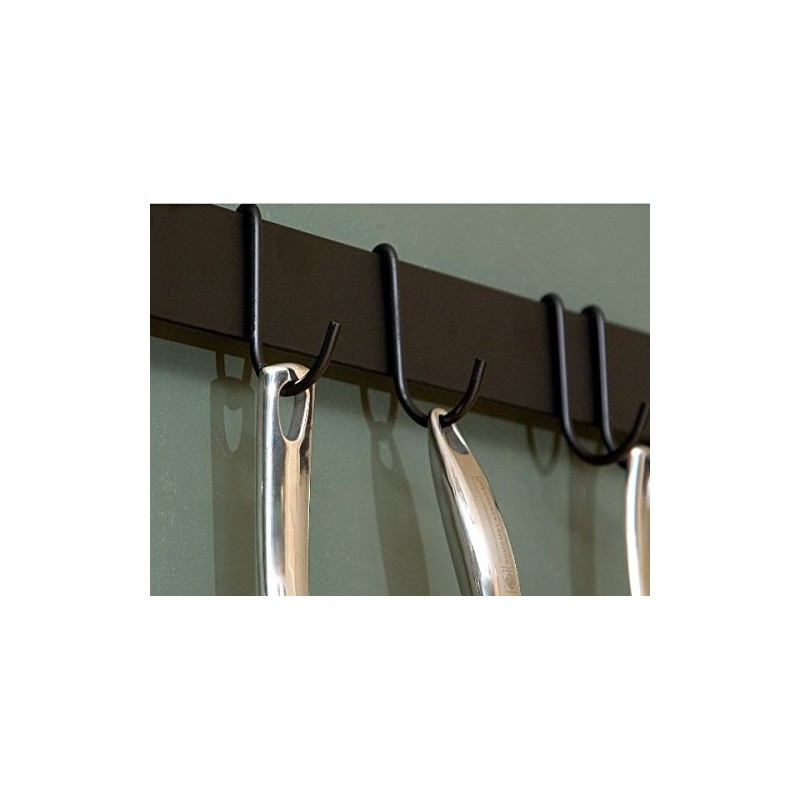 Gourmet Bar Wall Mounted Pot Rack Finish: Black Powder Coated