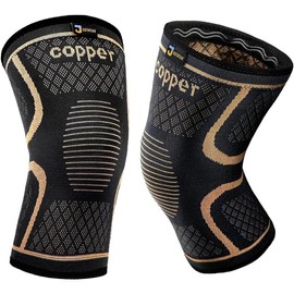 Copper Knee Braces for Men and Women (2 pack) -Knee Supports Copper Compression Knee Sleeve for Knee Pain, Arthritis, Sports and Recovery Support (Large):_4packs-Copper-Black_Black - X-Large 