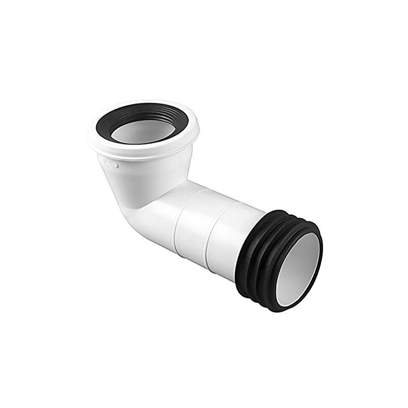 Merriway BH04134 Easy-Fit Standard WC Pan Connector 90 Degrees Bend