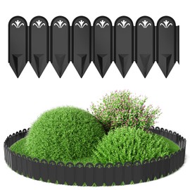 20Pcs Garden Edging Border, 6 X8 in Garden Landscape Edging Borders,13.45Ft Plastic Garden Bed Edging, 6 inch Depth Terrace Board Edging, Garden Fencing for Lawn, Landscaping, Patio Pathway.Flower Bed