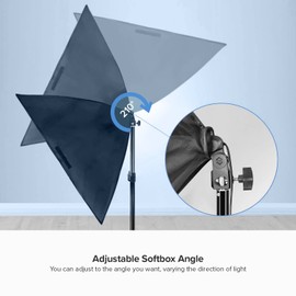 Julius Studio 250W Equivalent Softbox LED Lighting Kit with E27 Socket Continuous Light and 20 x 28 in Reflectors and 40W 6500K 3450LM LED Bulb Energy Saving, JSAG793