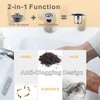 Brushed Universal Bathroom Sink Stopper, 2-in-1 Pop Up Sink Drain