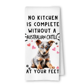 ArtisaEura Australian Funny Dog Kitchen Towels - Australian Cattle Waffle Weave Dish Towels,A Kitchen Is Not Complete Without A Australian CattleHand Towel For Home Bathroom,Dog Lovers Gift,16×24 Inch