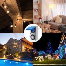 EXTRASTAR Digital Timer Socket with 10 Configurable Programmes, Plug-In Timer with LCD Display for Indoor, 12/24Countdown Mode (230V/16A/3600W), White