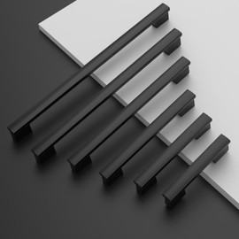 FILTA 5 Inch(128mm) Hole Centers Matte Black Cabinet Pulls(Set of 10),Stylish Black Handles for Cabinets Kitchen Cabinet Pulls Cabinet Hardware for Cabinets Cupboard Drawer