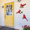 MorningRo 3 Pcs Metal Cardinal Wall Decor Red Cardinal Birds