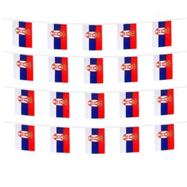 FFILL Serbia Banner Flags String, Serbia Mini Flag Small Banner, for Party, Shops And Bars Decorations, And International Day celebrations.European Country-Themed Flag - (Serbia)