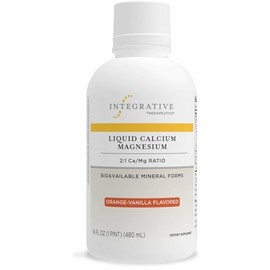Integrative Therapeutics - Liquid Calcium Magnesium, 2:1 Ca/Mg Ratio - Bioavailable Mineral Forms - Orange Vanilla Flavor - 16 oz by Intergrative Ther