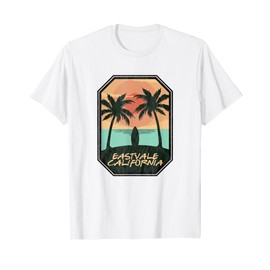 Eastvale CA – Retro Eastvale Beach Surf Print T-Shirt