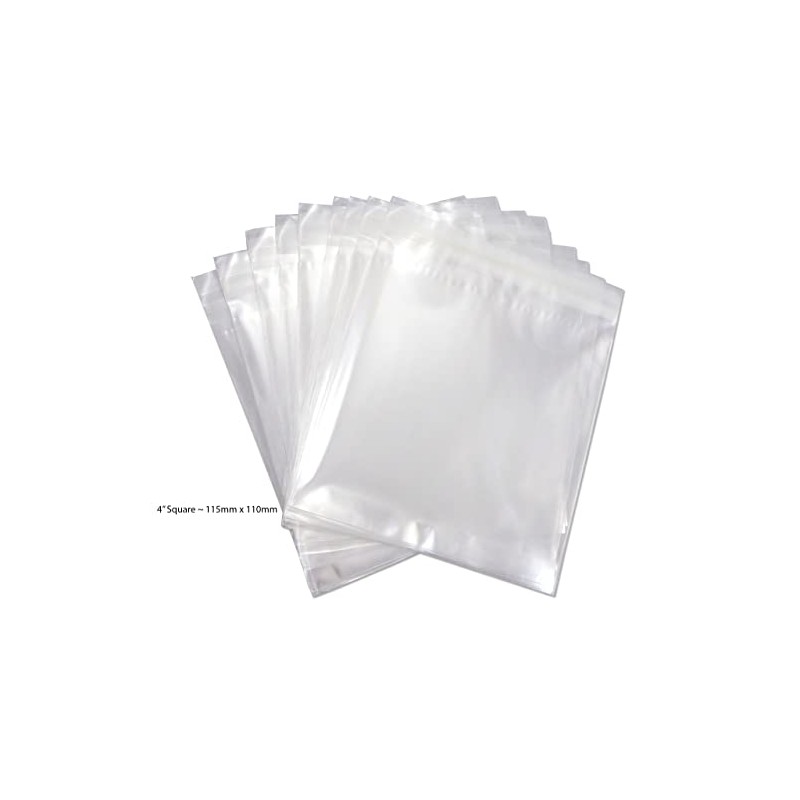 Cellophane Bags Self Seal 115mm x 110mm - 4" Square