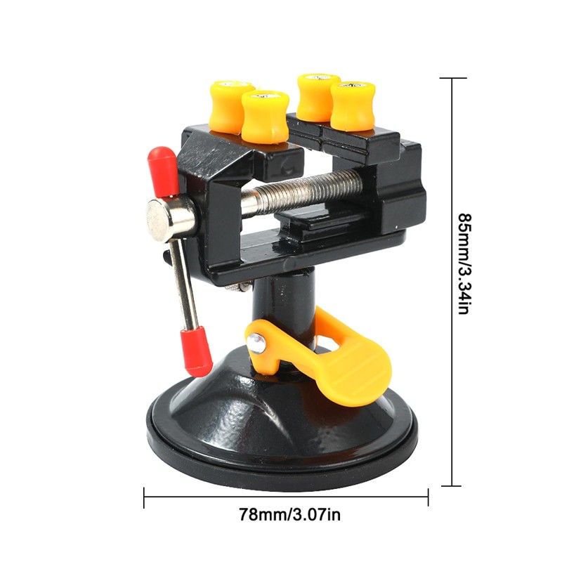 Mini Bench Vise with Rubber Suction Base, Table Vise Clamp