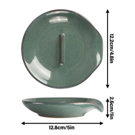 FFQ Egg Cracker Spoon Holder, Spoon Rest for Kitchen, Ceramic Spoon Holder for Stove Top, Cooking Spoon Holder,Heat Resistant Utensil Rest for Countertop, Dishwasher Safe