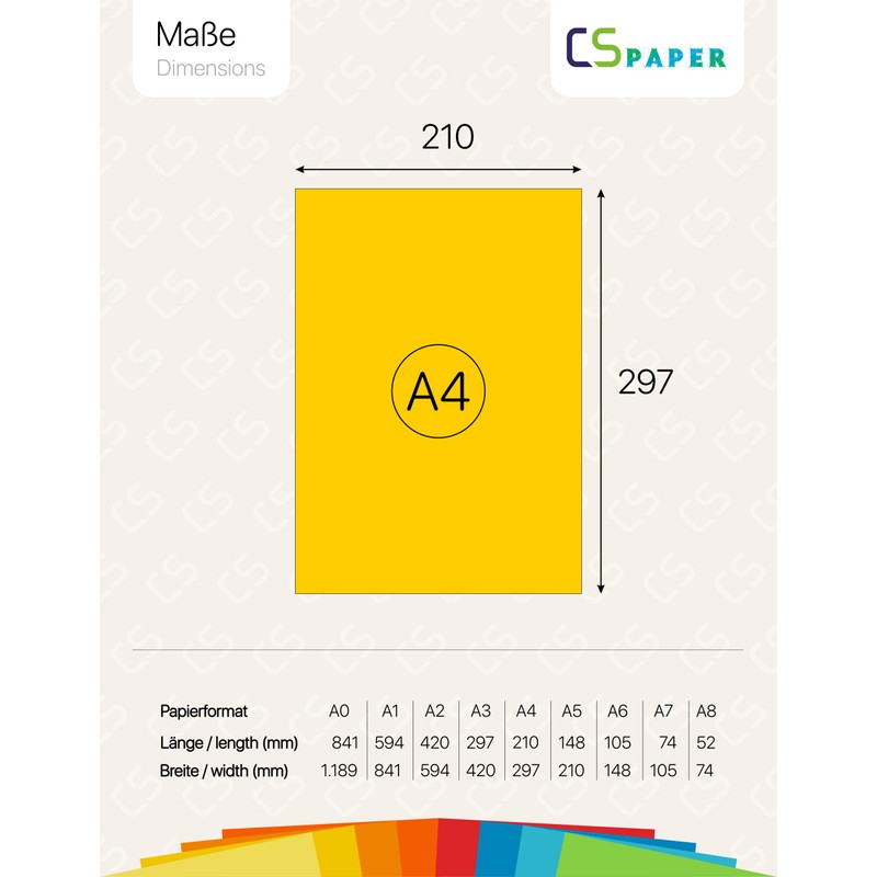 Made in the EU, 50 Sheets of Coloured Paper Sun