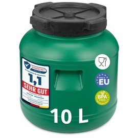 Garronda Wide-Neck Barrel 10 Litre Plastic Container with Lid GD-0142