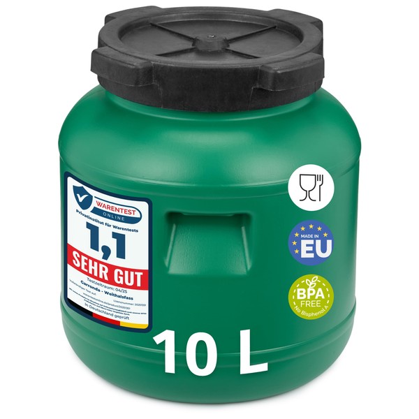 Garronda Wide-Neck Barrel 10 Litre Plastic Container with Lid GD-0142