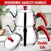 Hakan Stainless Steel Double Bondy Tea Pot Set with Self