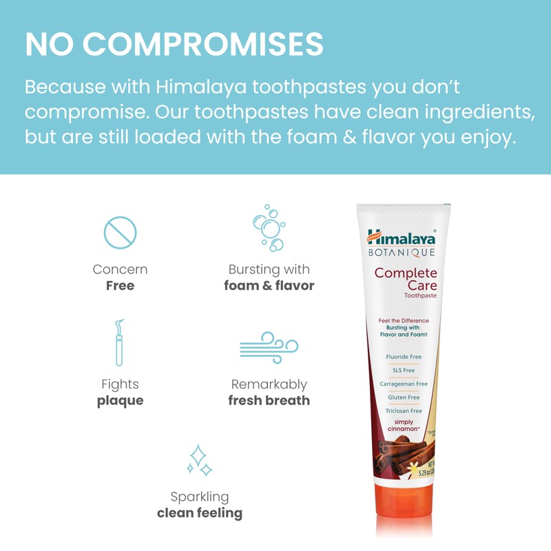 Himalaya Botanique Complete Care Toothpaste, Herbal, Cinnamon Flavor, Fights Plaque,
