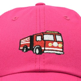 DALIX Firetruck Hat Kids Boys Girls Fire Truck Baseball Cap in Hot Pink