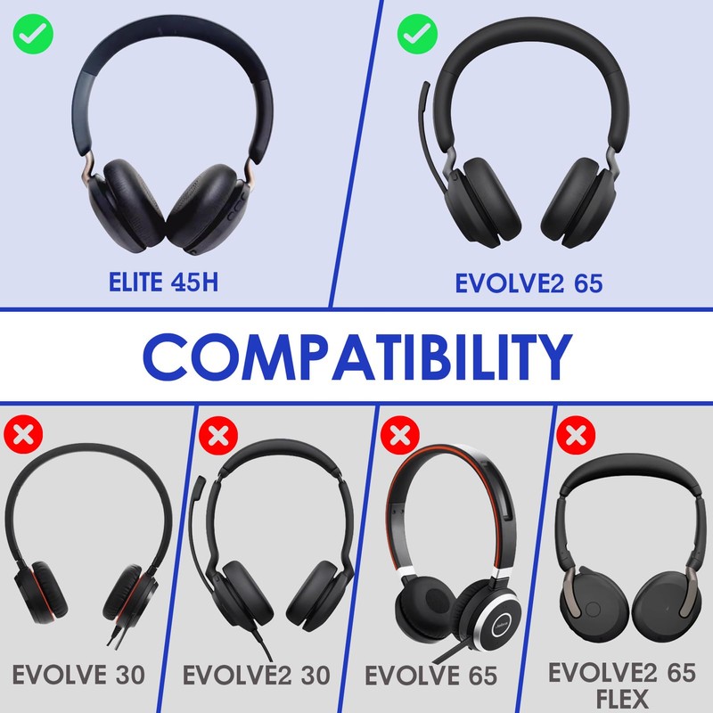 Replacement Ear Pads for Elite 45h Soft Leather Foam Ear