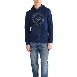 AEROPOSTALE Men's Aero Logo Popover Hoodie-Circle, Cadet Navy, Large