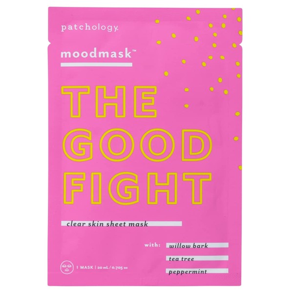 Patchology Moodmask The Good Fight Facial Sheet Mask - Men and Women Face Masks Skincare Sheet for Moisturizing, Hydrating, and Clear Skin - Best Face Sheets Moisturizer (1 Count)