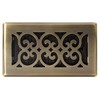 Decor Grates SPH408-A Scroll Design Floor Register, 4x8 Inches, Antique
