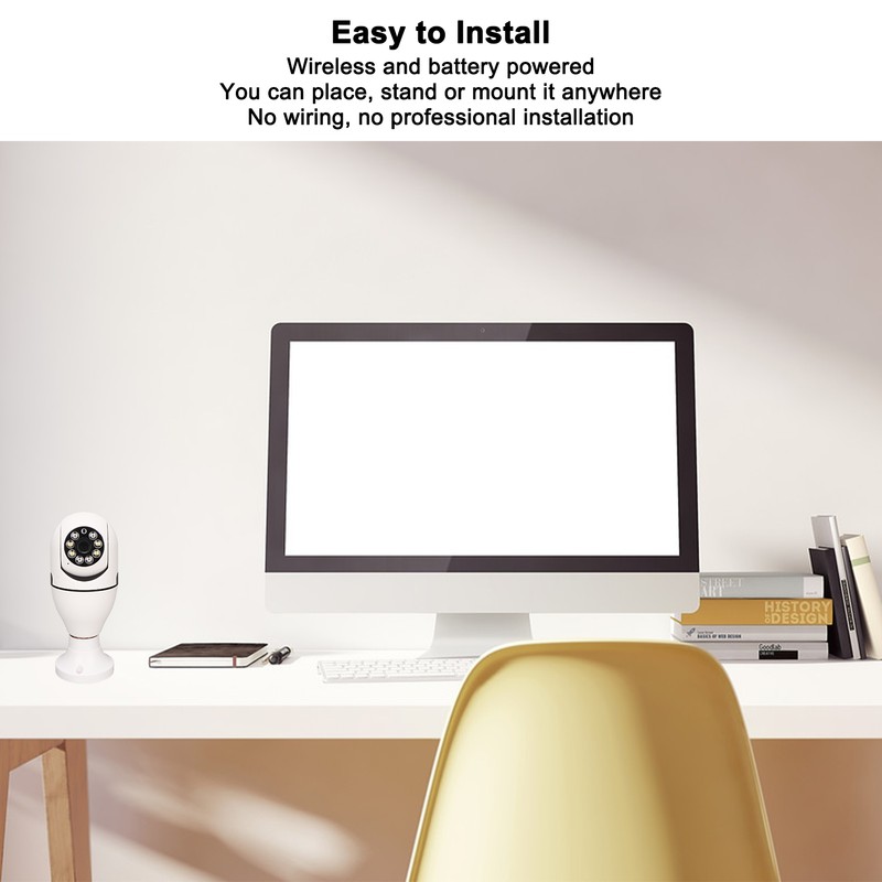 Bulb Security Camera 2.4G 5G WiFi 1080P Night Vision Two