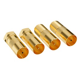 Mygatti SAT Antenna Adaptor Set of 4 F-Connector to Antenna Plug and Antenna Socket & F Female to Antenna Plug and Antenna Socket, High-Quality Adapter Set for Coaxial Antenna Connector Coupling
