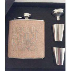 Game of Thrones Inspired"I Drink and I Know Things" Flask Set with Accessories