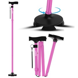 Andvari Walking Canes for Men, All Terrain, Bastones para Caminar Hombre - Walking Cane, Collapsible Canes for Women, Walking Sticks for Seniors Balance Quad Base Reduces Slips & Falls