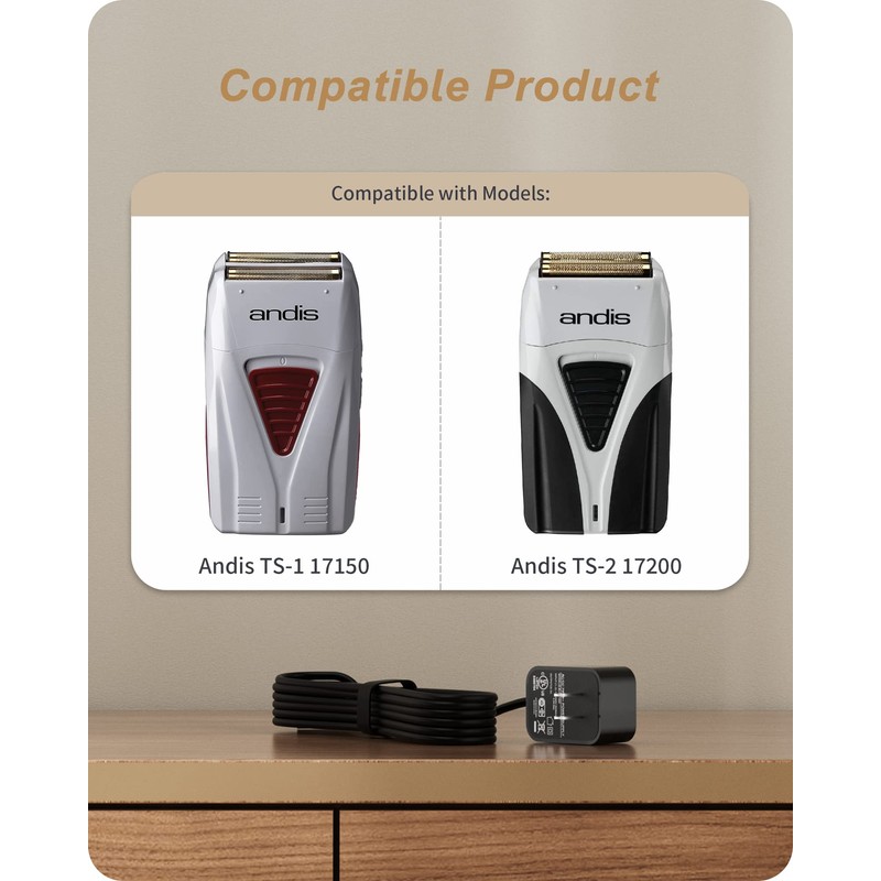 WUKUR Cargador de afeitadora Andis de Repuesto Compatible con 17150