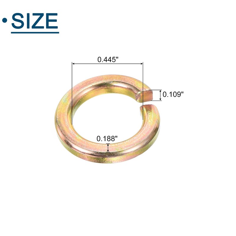 sourcing map 9/16" Split Lock Washer, 10Pcs Carbon Steel Spring