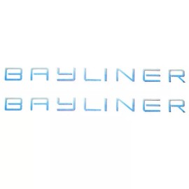 Bayliner Boat Brand Logo Decal | 26 1/4 x 2 Inch Blue Magenta (Pair)