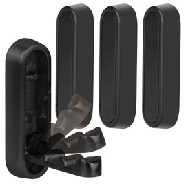 GD HUA 4 Stück Schwarz Kleiderhaken Klappbar, 90° Wandhalterung Unsichtbarer Klapphaken, Selbstklebende oder Perforierte Befestigung, Tragkraft 5kg, für Garderobe, Badezimmer, Küchen, Wohnzimmer