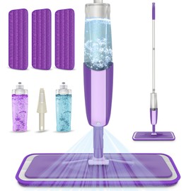 Spray Mops for Hardwood Floor Cleaning - MEXERRIS Microfiber Wood Floor Mop with 3 Reusable Washable Pads Refills Fit for Swiffer PowerMop,Spray Wet Jet Mops for Wood Laminate Ceramic Tiles