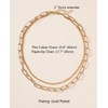 Rinbuz Layered Gold Paperclip Chain Necklace, Chunky and Thin Gold