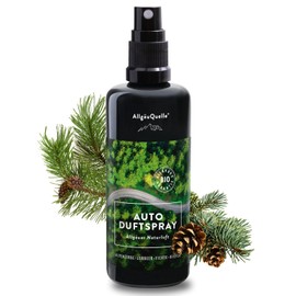 AllgäuQuelle® Auto Duftspray | Der BIO Auto-Duft als natürlicher Auto-Duftspender mit Waldduft: Alpenzirbe, Lorbeer, Fichte u. Kiefer | ideales Auto Zubehör für Auto Innenraum und Wohnmobil
