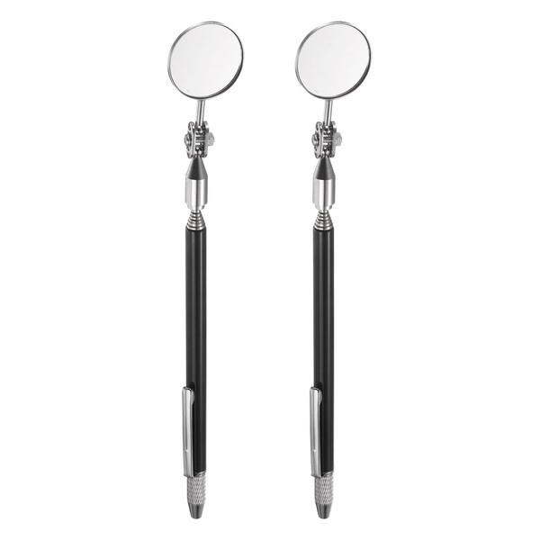 HARFINGTON 2pcs 3 in 1 Telescoping Inspection Mirror 1.2" Round