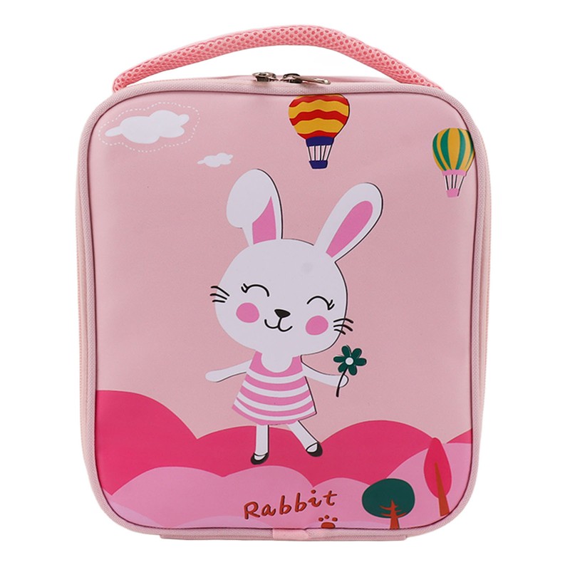 Insulated Lunch Holder Rabbit Pattern Portable Lightweight Handheld Oxford Cloth